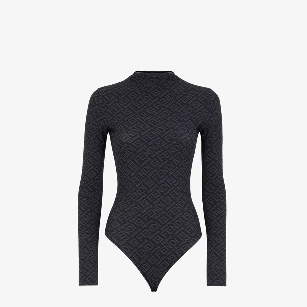 SKIMS X FENDI Long sleeve Body Suit in Black Size Medium NEW WITH TAGS